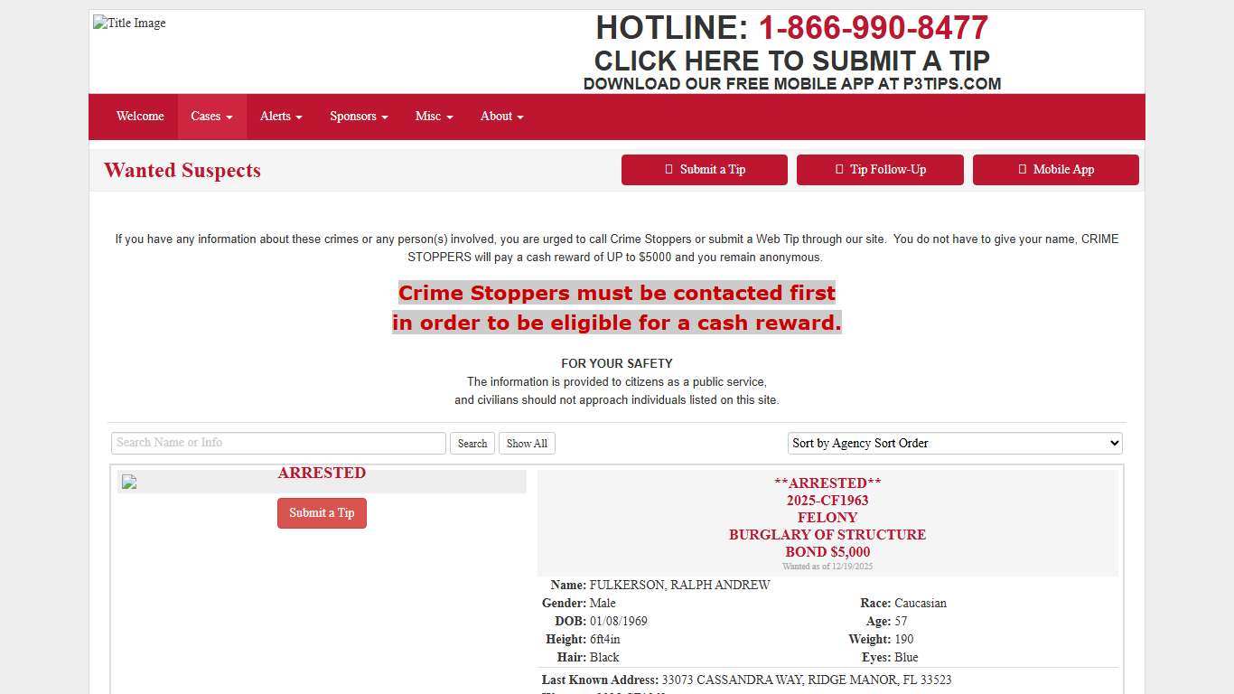 Wanted Suspects - Hernando County Crime Stoppers