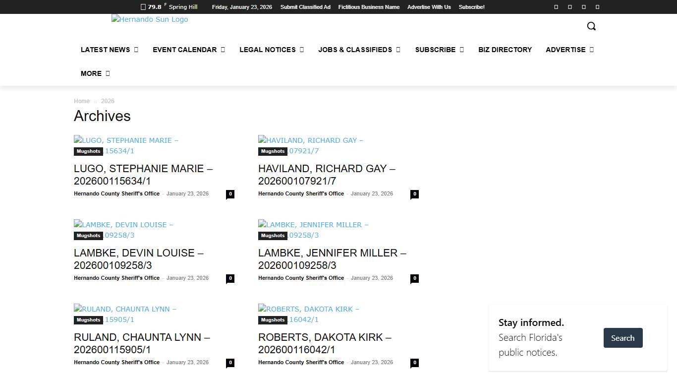 Mugshots Archive - Hernando Sun